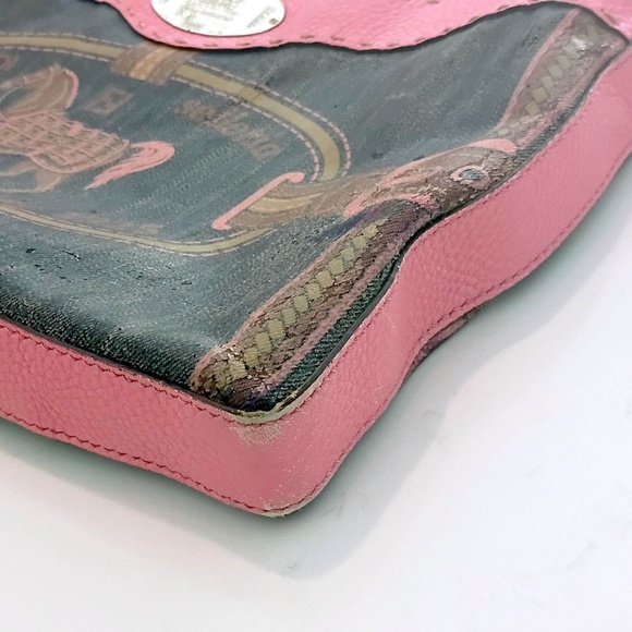 UNIQUE VERY RARE VINTAGE PINK FENDI SELLERIA SPALMATI MESSENGER/CROSS BODY BAG. - Picture 8 of 16